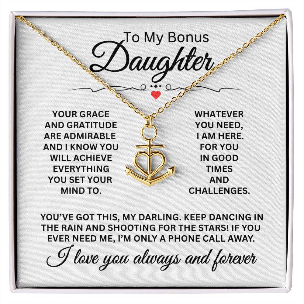 To My Daughter - I love you always and forever - Anchor Pendant Necklace Gift for Daughter