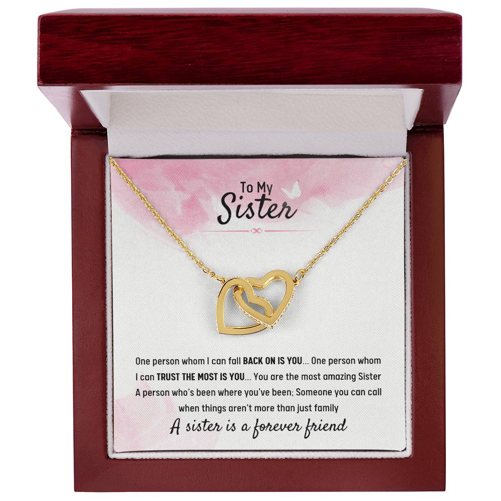 To My Sister - Gift for Sister - A sister is a forever friend - Interlocking Hearts Necklace