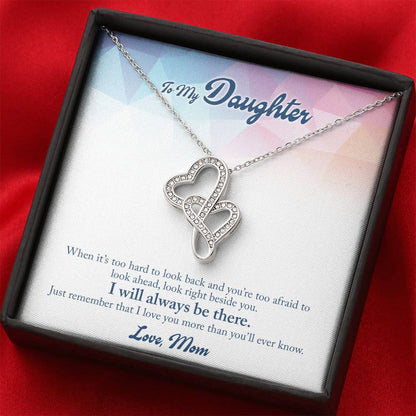 To My Daughter Necklace - Heartwarming Gift for Daughter’s Special Day from Mom - Heart-to-heart Pendant Necklace