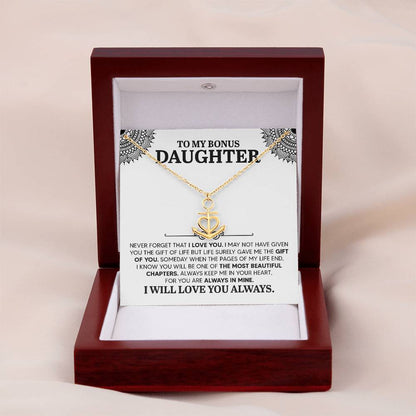 To My Daughter Necklace – Holiday Gift for Daughter Graduation – Anchor Pendant Necklace