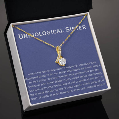 Unbiological Sister Necklace - Gift for Bonus Sister - Alluring Beauty Necklace
