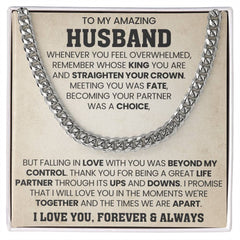 Cuban Link Chain Gift for Husband, Modern Necklace, Anniversary Jewelry, Stylish Keepsake, Special Occasion Present, To My Husband