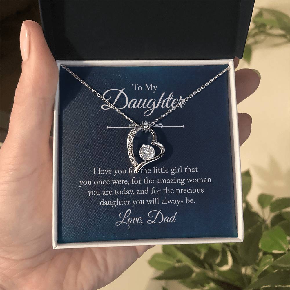 To My Daughter Necklace – Daughter Gift for Birthday Graduation Achievements – Forever Love Necklace