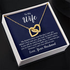 To My Wife Necklace - Meaningful Jewelry Gift from Husband for Every Special Occasion Including Valentine’s Day - Interlocking Hearts Necklace