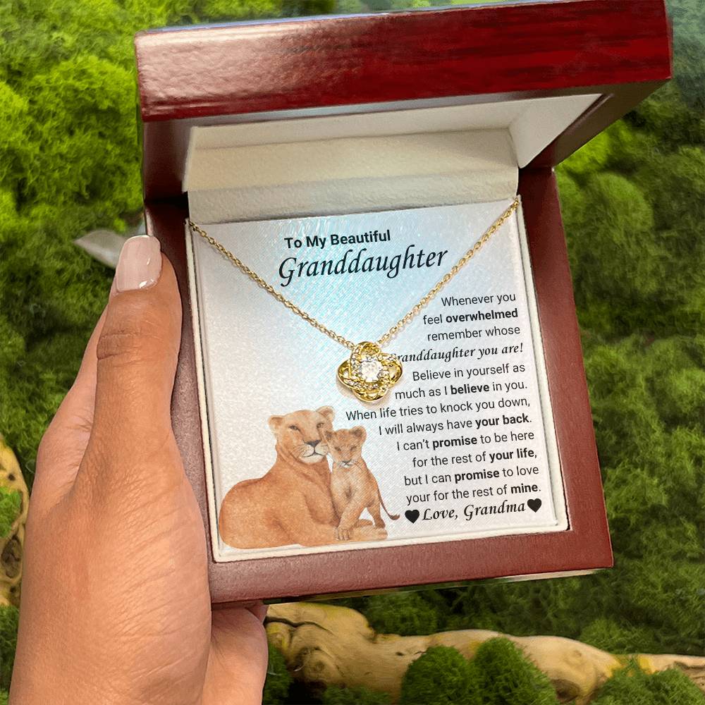 To My Granddaughter Necklace – Graduation & Christmas Gift from Grandma – Love Knot Necklace