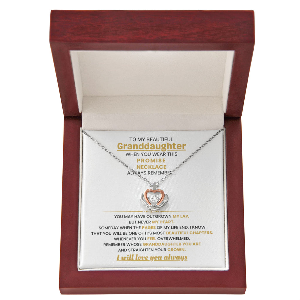 To My Granddaughter Necklace – Graduation Birthday Surprise Gift for Granddaughter – Crown Pendant Necklace