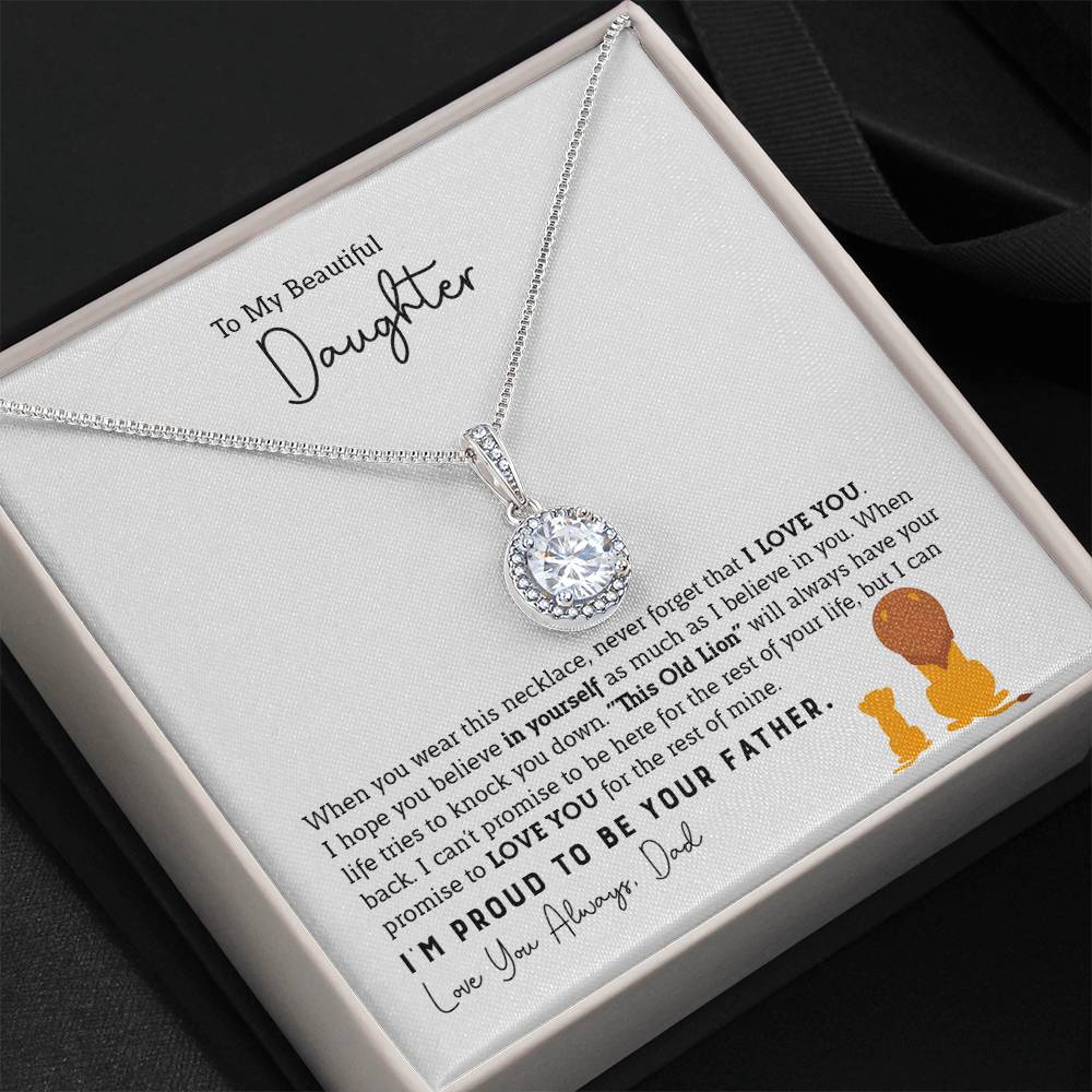 To My Daughter Necklace - Beautiful Daughter Jewelry for Birthday & Proud Dad Moments - Eternal Hope Necklace
