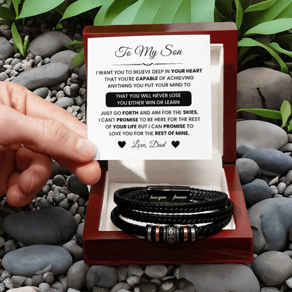 Dad to Son Bracelet – High School Graduation, Birthday Gift – Love You Forever Bracelet