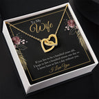 To My Wife Necklace - Best Loving Jewelry Gift for Valentine’s Day, Anniversaries & Romantic Surprises - Interlocking Hearts Necklace