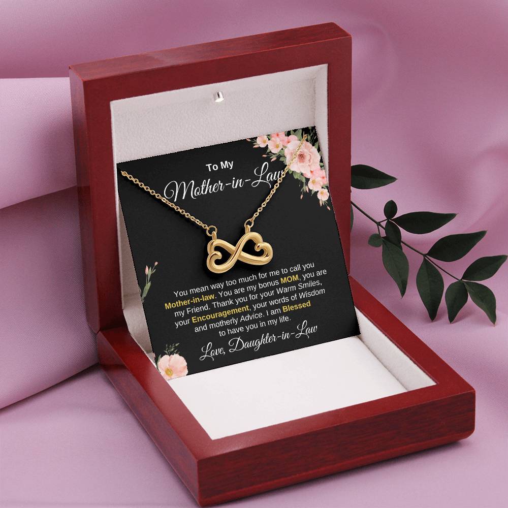 Mother In Law Gift from Daughter In Law - I am blessed to have you in my life - Endless Love Necklace