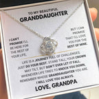 To My Granddaughter Necklace – Granddaughter Birthday, Graduation Jewelry – Love Knot Necklace