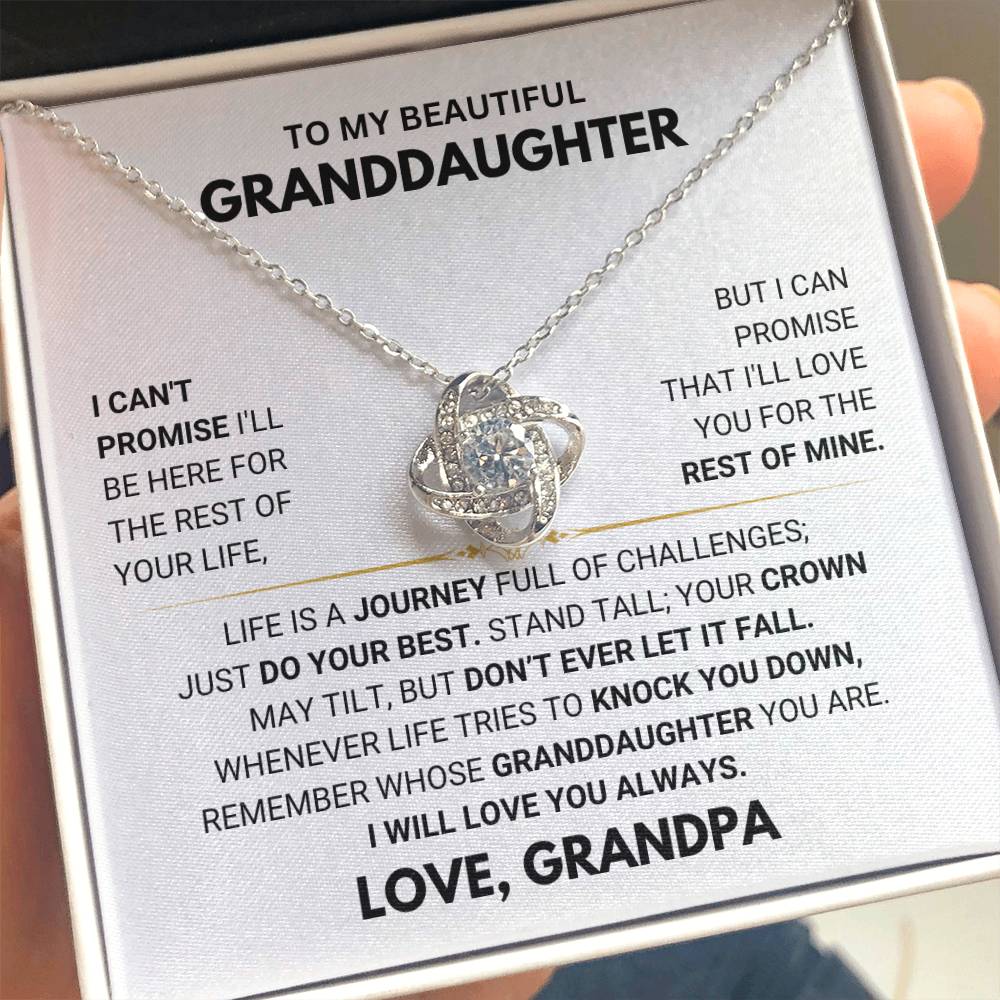 To My Granddaughter Necklace – Granddaughter Birthday, Graduation Jewelry – Love Knot Necklace