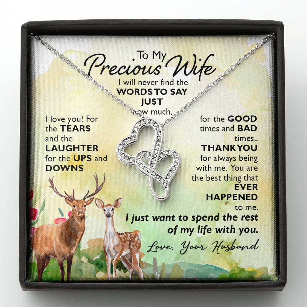 Wife Gift from Husband - Meaningful Jewelry for Valentine’s Day & Special Occasions - Heart-to-heart Pendant Necklace