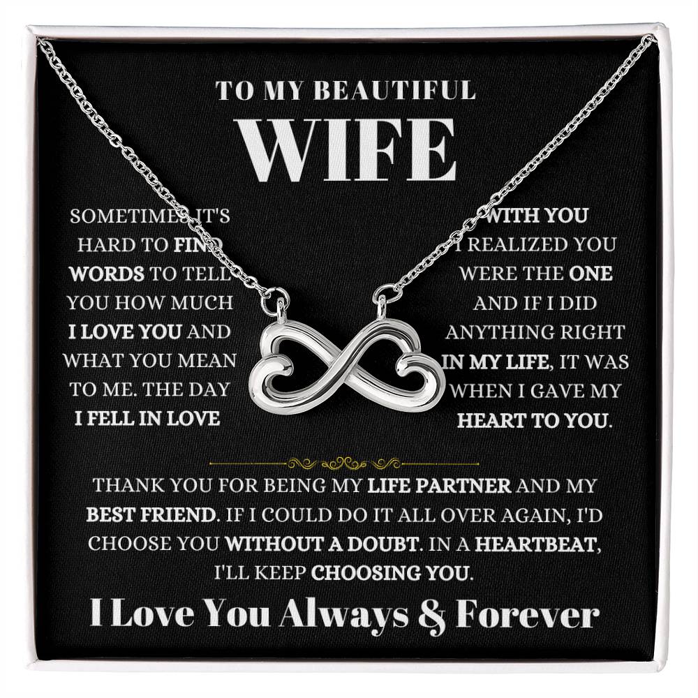 Romantic Gift for Wife from Husband - Meaningful Jewelry for Birthday, Anniversary, Christmas & Valentine’s Day - Endless Love Necklace