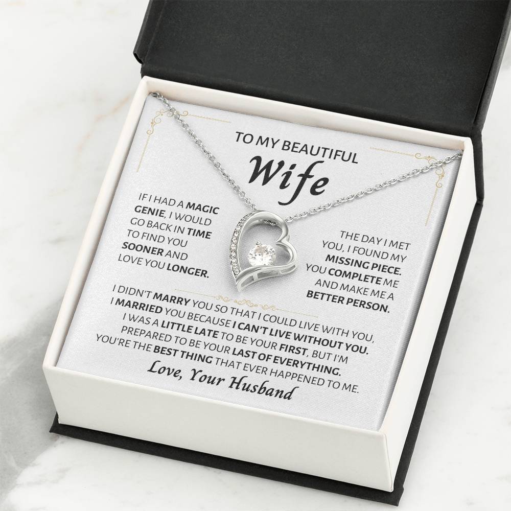 Heartfelt Gift for Wife from Husband - Romantic Jewelry for Special Occasions & Valentine’s Day - Forever Love Necklace