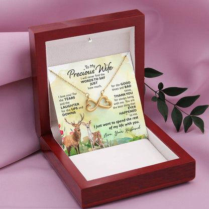 To My Beautiful Wife Necklace - Sentimental Birthday Gift from Husband, Romantic Jewelry for Valentine’s Day & Holidays - Endless Love Necklace