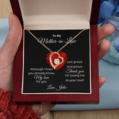 Mother-in-Law Necklace, Meaningful Jewelry Gift, Elegant Keepsake of Love, To My Mother-in-Law