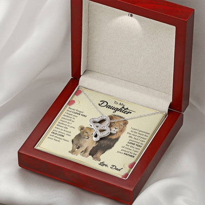 To My Daughter Necklace - Emotional Father to Daughter Jewelry for Birthday, Christmas & Life Happiness - Heart-to-heart Pendant Necklace