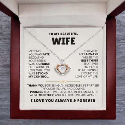 To My Wife Necklace - Heartfelt Jewelry from Husband for Birthday, Christmas & Valentine’s Day - Crown Pendant Necklace