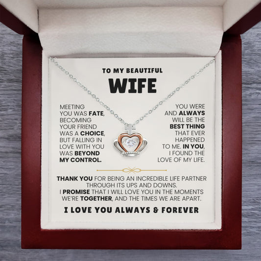 To My Wife Necklace - Heartfelt Jewelry from Husband for Birthday, Christmas & Valentine’s Day - Crown Pendant Necklace