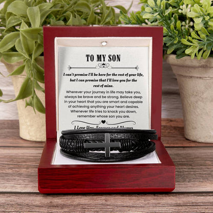 Son Gift – Graduation, Birthday, Holiday – Men’s Cross Bracelet