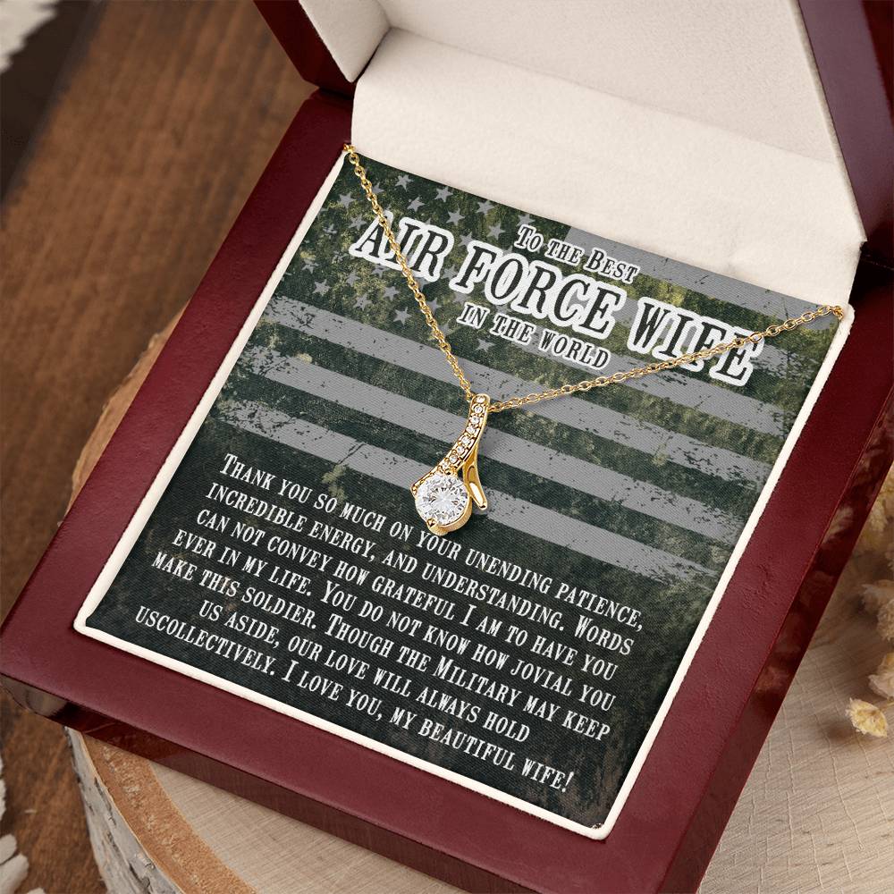 Birthday Gift for Air Force Wife from Husband - Emotional Jewelry for Anniversary & Valentine’s Day Too - Alluring Beauty Necklace