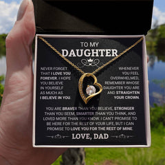 Heartfelt Jewelry Gift for Daughter, Heart-Shaped Necklace With Message, To My Daughter