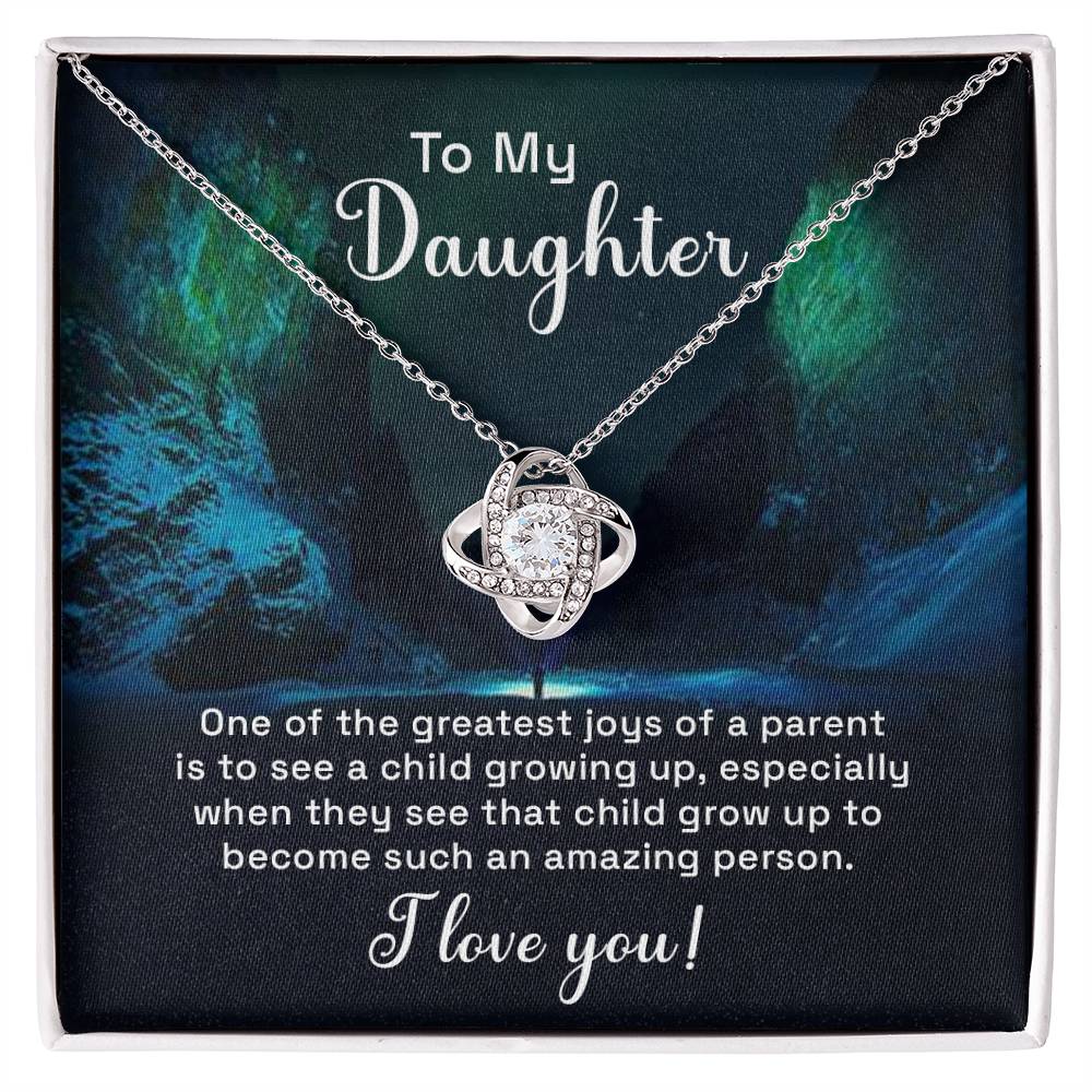 To My Daughter Necklace – Daughter Jewelry Gift for Graduation & Christmas – Love Knot Necklace