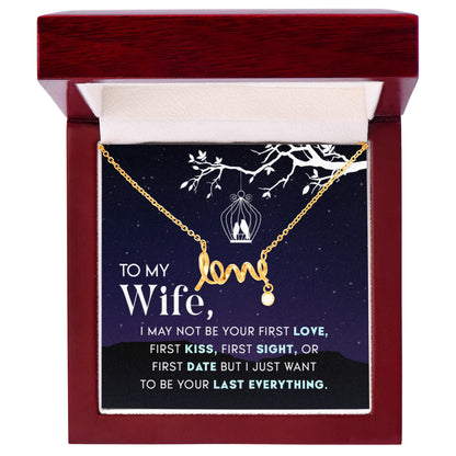 To My Wife Necklace - Perfect Jewelry from Husband for Valentine’s Day, Birthday & Holiday Gifting - Scripted Love Necklace