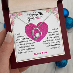 Forever Love Necklace, Elegant Graduation Jewelry For Niece, Inspirational Gift, Celebration Keepsake, Happy Graduation