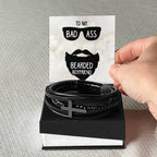 To My Bearded Boyfriend - Men's Cross Bracelet