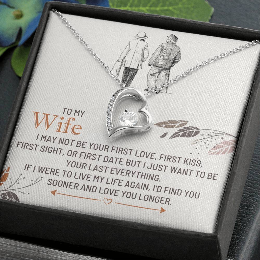 To My Wife Necklace - Touching Romantic Gift for Wife from Husband for Christmas, Anniversary & Valentine’s Day - Forever Love Necklace