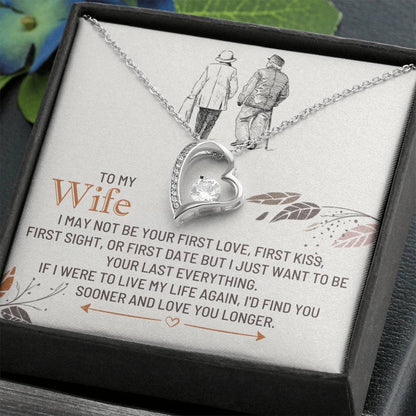 To My Wife Necklace - Touching Romantic Gift for Wife from Husband for Christmas, Anniversary & Valentine’s Day - Forever Love Necklace