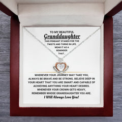 Elegant Necklace Gift for Granddaughter, Meaningful Jewelry, Heartfelt Keepsake, Crown Pendant Necklace, To My Beautiful Granddaughter