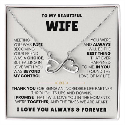 Meaningful Gift for Wife - Heartfelt Jewelry from Husband for Birthday, Anniversary, Valentine’s Day, Christmas - Endless Love Necklace