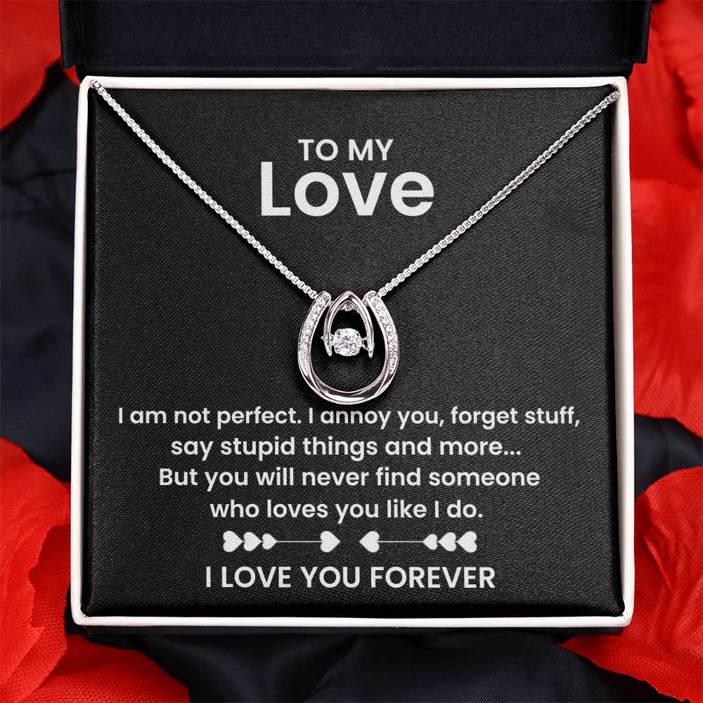 To My Wife Necklace - Romantic Everyday Jewelry Gift from Husband for Birthday, Valentine’s Day & Just Because - Lucky In Love Necklace