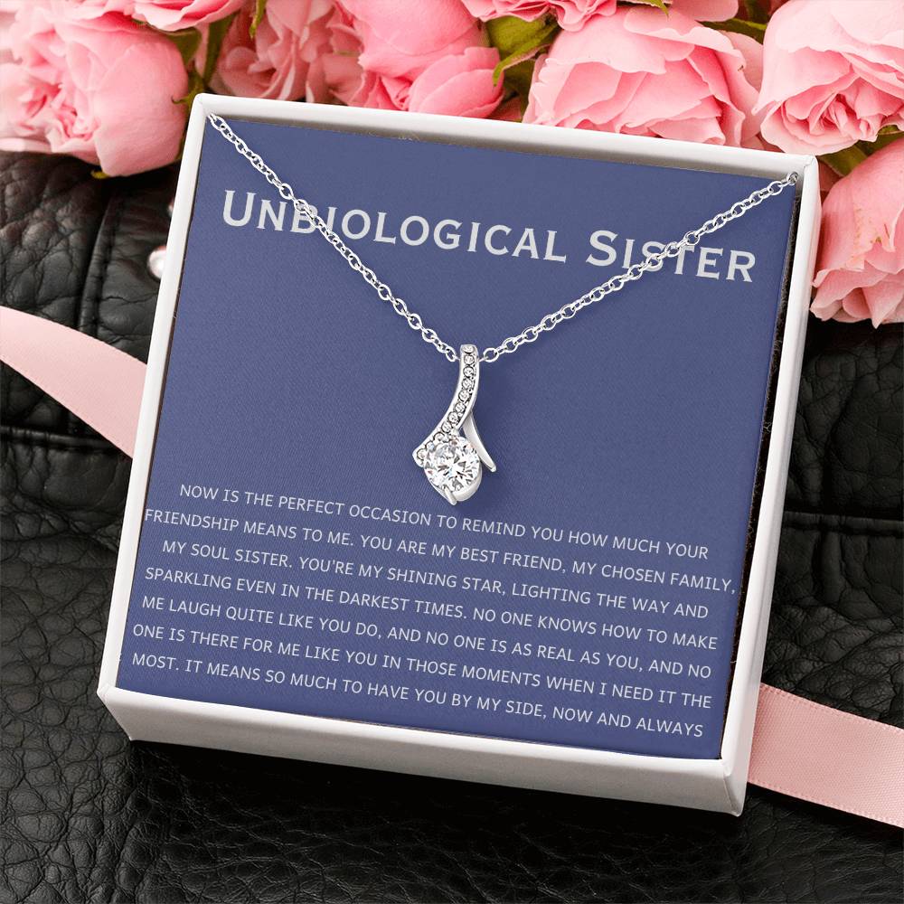 Unbiological Sister Necklace - Gift for Bonus Sister - Alluring Beauty Necklace