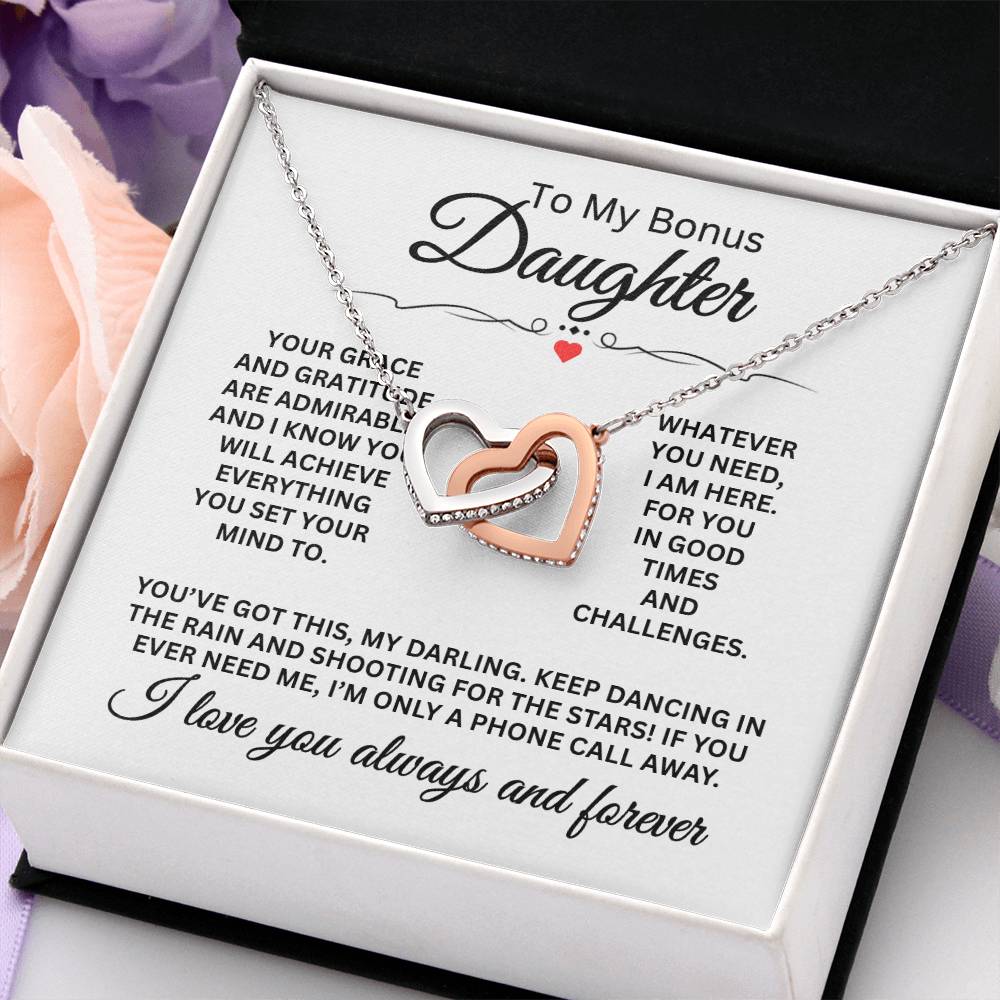 To My Daughter Necklace - Heartwarming Gift for Daughter’s Special Day - Interlocking Hearts Necklace