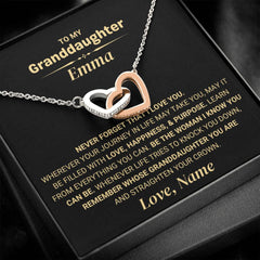 Classic Necklace Gift for Granddaughter, Jewelry Keepsake With Timeless Meaning, Interlocking Hearts Necklace, To My Beautiful Granddaughter