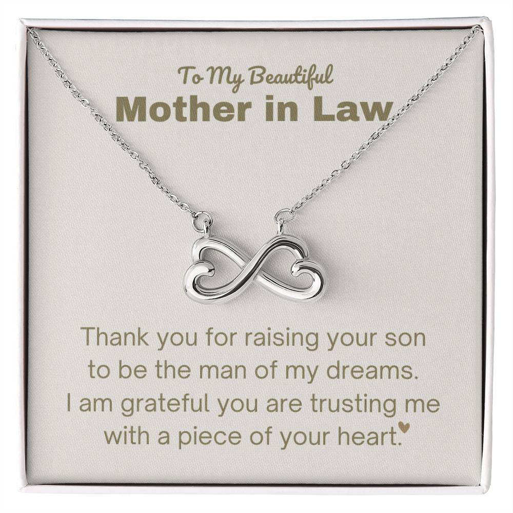 Mother In Law Gift - Thank you for raising the man of my dreams - Endless Love Necklace
