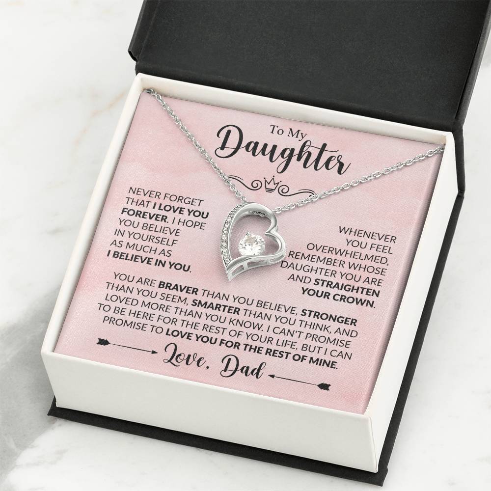 To My Daughter Necklace – Holiday Gift for Daughter Graduation – Forever Love Necklace