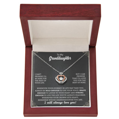 To My Granddaughter Necklace – Graduation Birthday Jewelry Keepsake – Crown Pendant Necklace