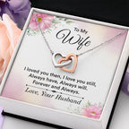 To My Wife Necklace - Emotional Jewelry for Wife from Husband to Celebrate Love on Valentine’s Day & Beyond - Interlocking Hearts Necklace