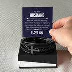 Dear Husband - Your love is not just a feeling - Men's Cross Bracelet