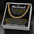 To My Husband - Whenever you feel overwhelmed - Cuban Link Chain - Anniversary & Birthday Gift from Wife