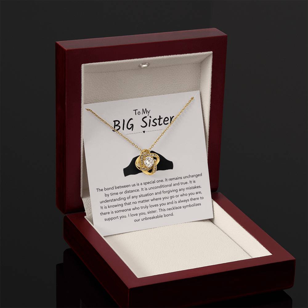 To My Big Sister Necklace - The bond between us is a special one - Gift for Big Sister - Love Knot Necklace