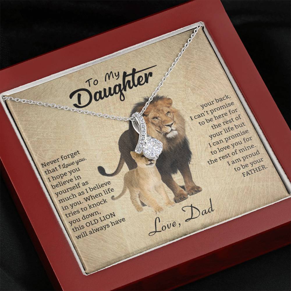 To My Daughter Necklace - Loving Gift for Daughter from Dad for Christmas, Proud Achievements & Special Days - Alluring Beauty Necklace