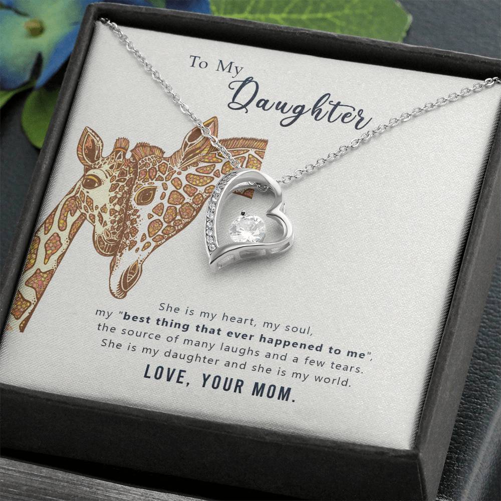 To my daughter - she is my heart Forever Love Necklace