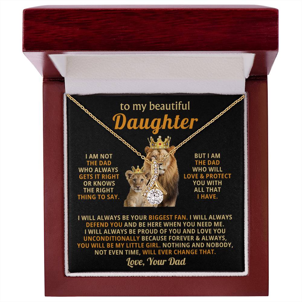 To My Beautiful Daughter Necklace - I will always be your biggest fan - Gift for Daughter from Dad - Alluring Beauty Necklace