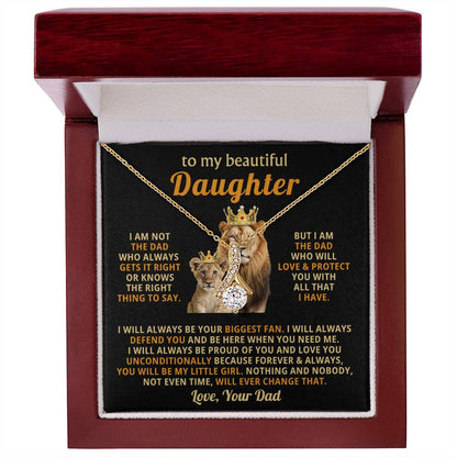 To My Beautiful Daughter Necklace - I will always be your biggest fan - Gift for Daughter from Dad - Alluring Beauty Necklace